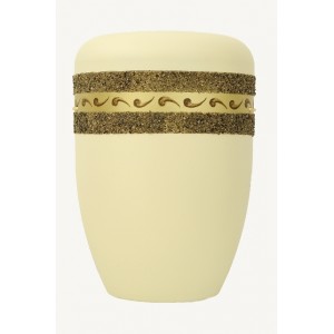 Biodegradable Cremation Ashes Funeral Urn / Casket - IVORY WHITE with ETERNAL BAND Design
